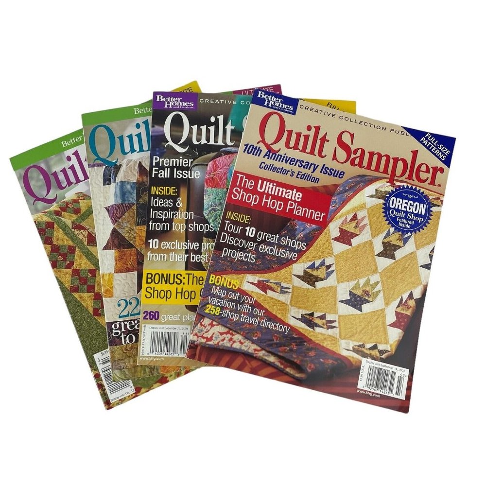 Better Homes & Gardens Quilt Sampler Magazines 2004/2005 Lot of 4‎